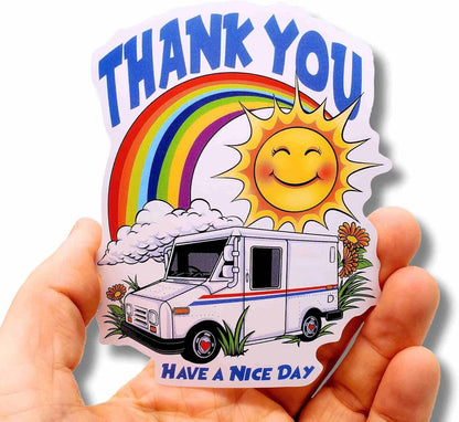 Mailbox Thank You Sticker Decal for Mail Carrier, Waterproof & Removable Mailbox Decal, Mailman Appreciation Sticker, Postal Worker Thank You, Outdoor Mailbox Decor