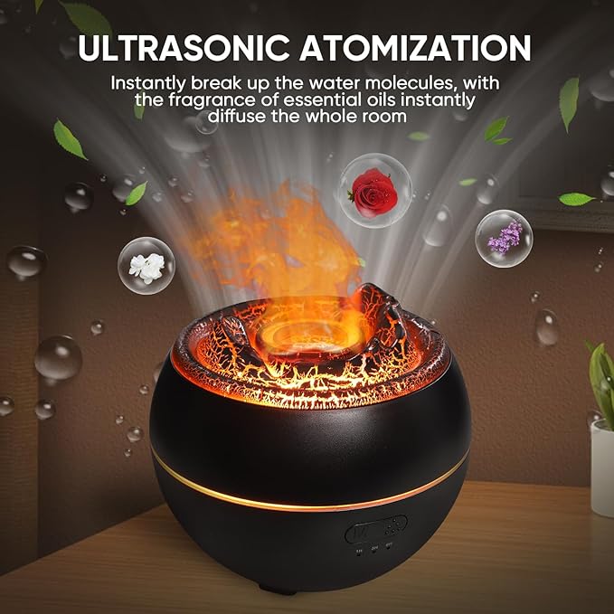 Essential Oil Diffuser, Volcano Fire Flame Aromatherapy Diffuser, 360ml - Image 5