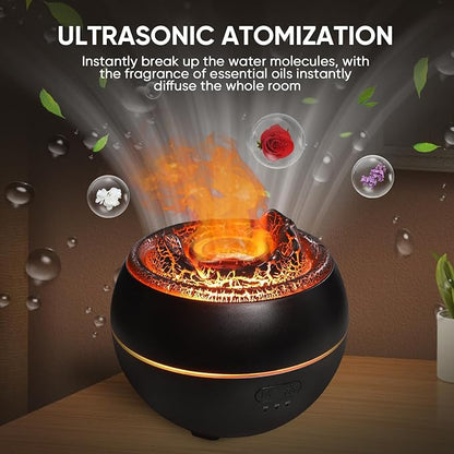 Essential Oil Diffuser, Volcano Fire Flame Aromatherapy Diffuser, 360ml - Image 5