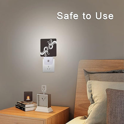 Smoaffly Octopus Night Light Plug-in LED Nightlights Auto Sensor Night Lamp - Image 6