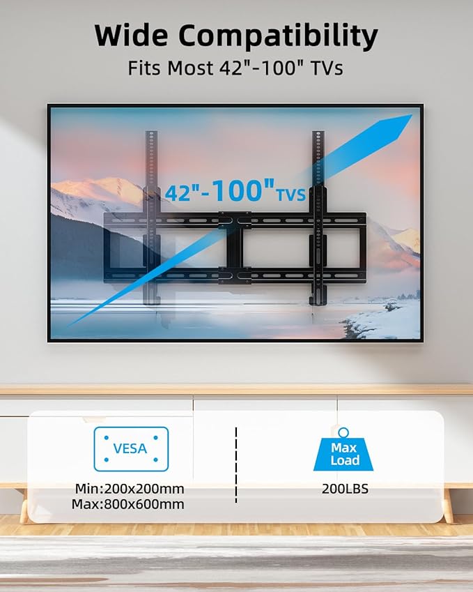 HOME VISION Ultra Slim Fixed TV Wall Mount Bracket - Image 2