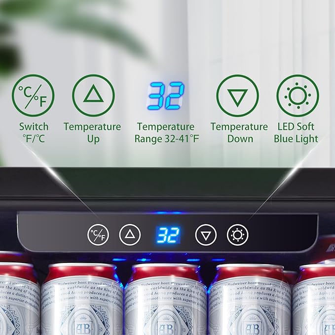 Kalamera Beverage Refrigerator, 24 inch Under Counter Drink Cooler - Image 5