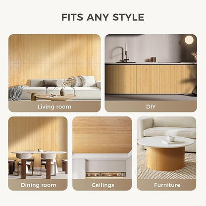 OUZUGIE 1 Pack 96x48 Inch Natural Bamboo Wall Panel – Carbonized Pole Wrap - Image 4