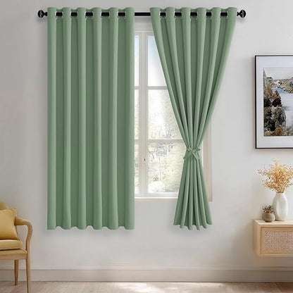 JIUZHEN Light Sage Blackout Curtains by JIUZHEN