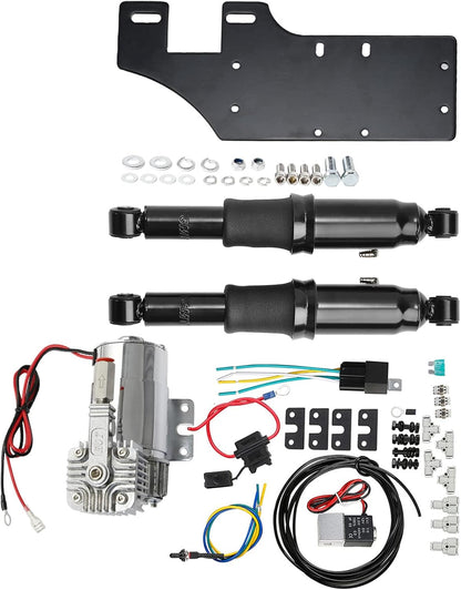 tct-motorparts rear air ride suspension fit for harley shown in use