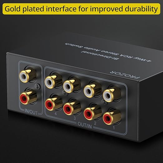 PROZOR RCA Switch 4 Way Bi-Directional RCA Splitter - Image 8