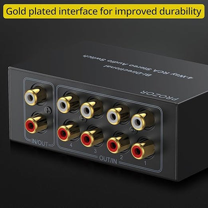 PROZOR RCA Switch 4 Way Bi-Directional RCA Splitter - Image 8