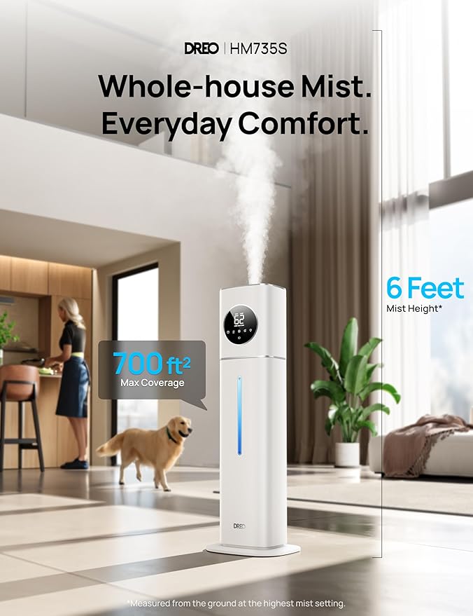 DREO HM735S 11L Smart Humidifier Large Room 700 ft², 100H Cool Mist Air - Image 2