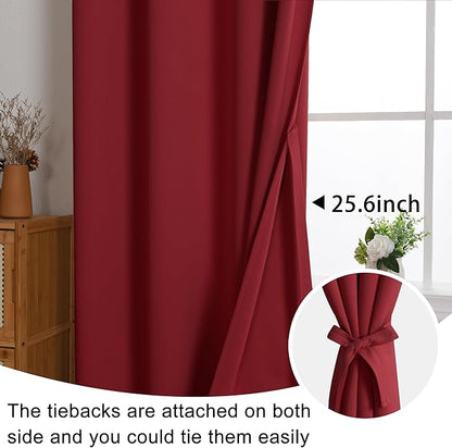 JIUZHEN Red Blackout Curtains for Bedroom - Image 6