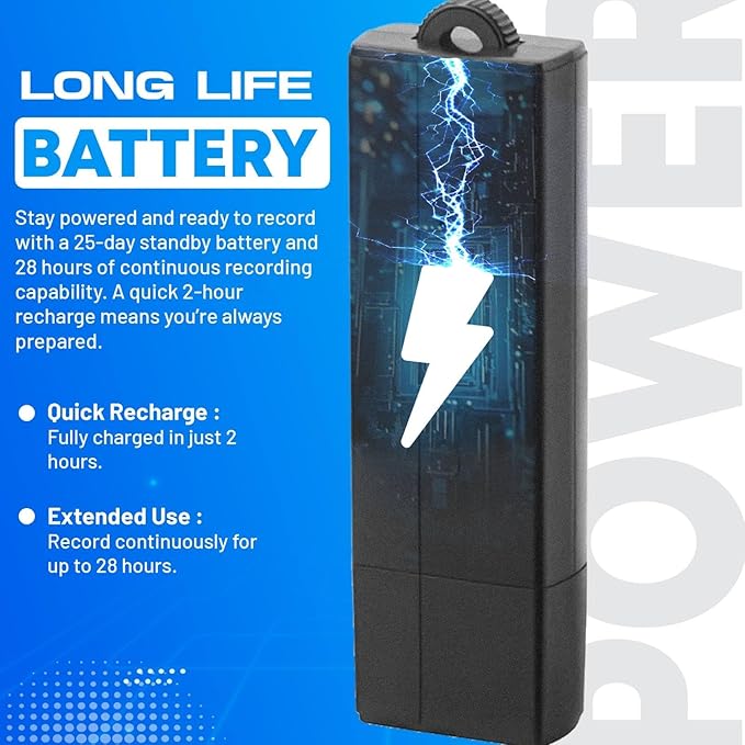 USB Audio Note Device 288-Hour Storage | Hands-Free Audio Capture | Extended - Image 3