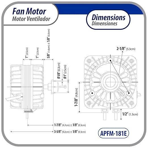 Appli Parts APFM-181E 18W refrigeration condenser and evaporator motor 115V - Image 2