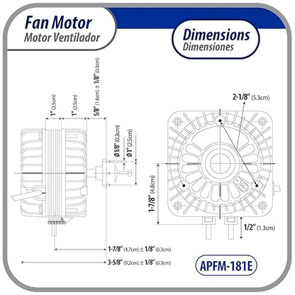 Appli Parts APFM-181E 18W refrigeration condenser and evaporator motor 115V - Image 2