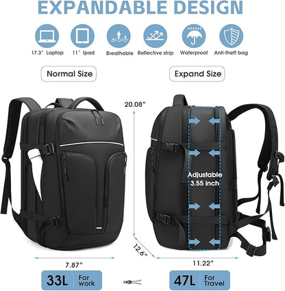 Vacuum Compression Backpack for Travel, 47L Expandable Backpack - Image 5