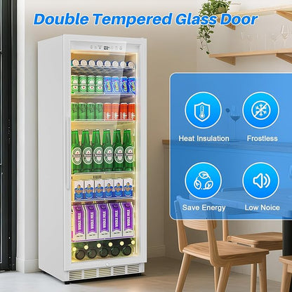 Commercial Display Beverage Fridge: 13.8 Cu Ft Upright Cooler - Image 4