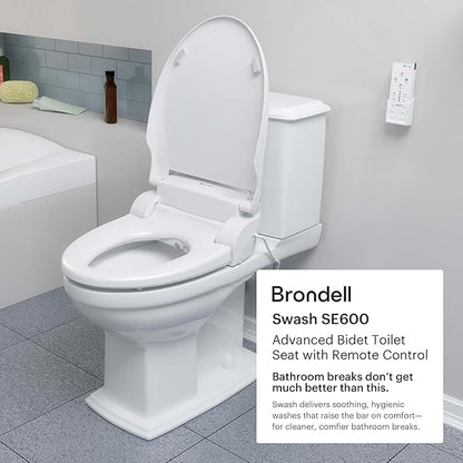 Brondell Swash SE600 Bidet Toilet Seat, Fits Round Toilets, Warm Air Dryer - Image 2
