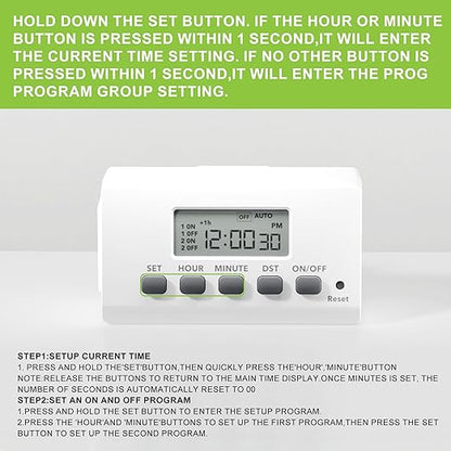 BN-LINK Indoor Digital Timer Outlet, 24 Hour Light Timer Easy Programmable - Image 9
