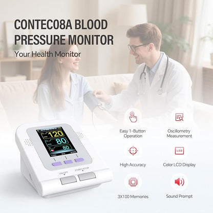 CONTEC Blood Pressure Monitor Upper Arm Cuff 3 Size Cuffs 300 Sets Memory - Image 6