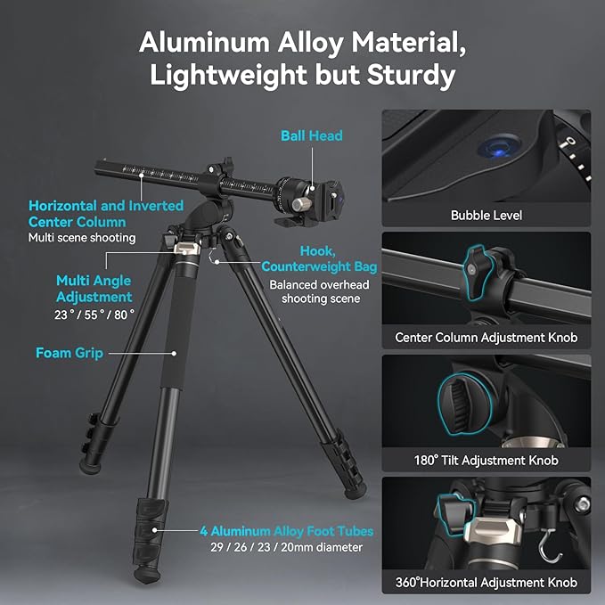 SmallRig CT200 72.8"/200cm Horizontal Overhead Tripod - Image 4