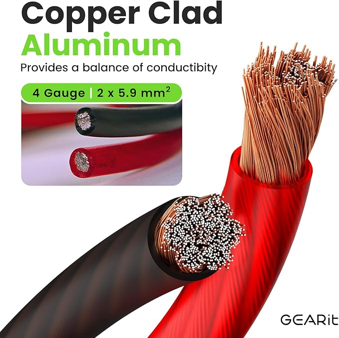 GEARit 4 Gauge Wire, CCA Electrical Wire Extension Cord - Image 2