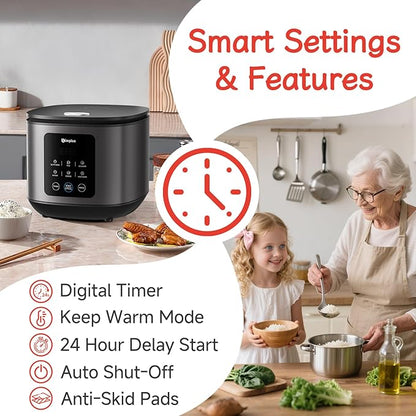 SIMPLUS Rice Cooker 8 Cups Uncooked / 16-Cup Cooked, Large Rice Maker and Warmer - Image 4
