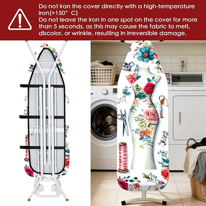 Nuxovilar Ironing Board Cover Needle Cotton 15x54 Inches | Ironing Board Cover - Image 6