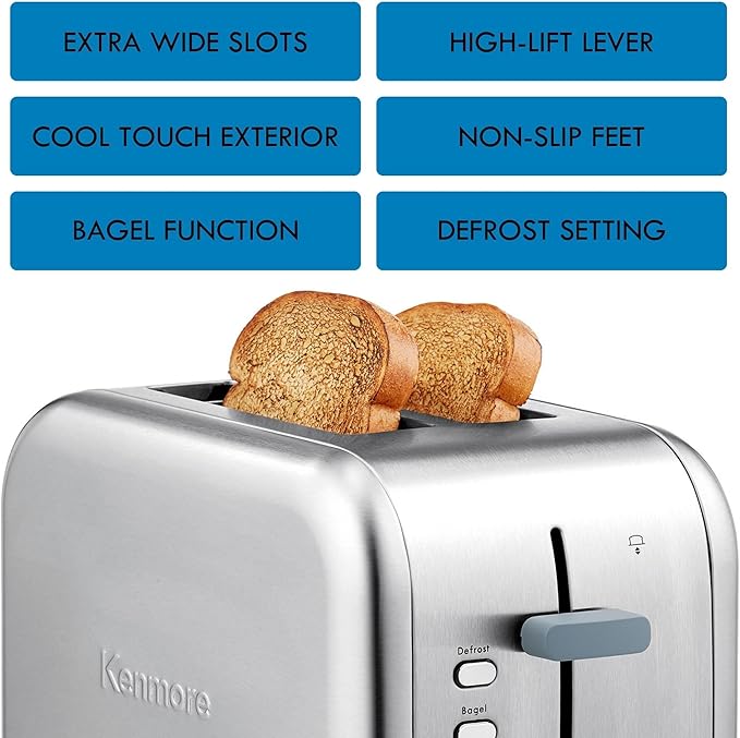Kenmore 40606 2-Slice Toaster in Stainless Steel - Image 3