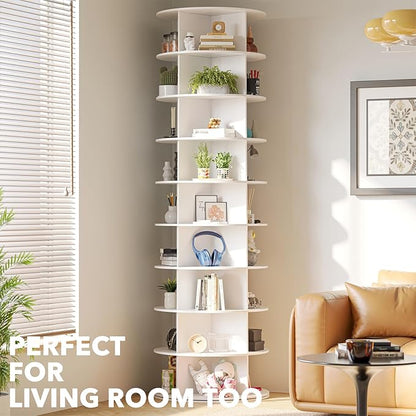 SpaceAid 9 Tier Rotating Shoe Rack Tower, Spinning Shoe Display Lazy Susan - Image 6