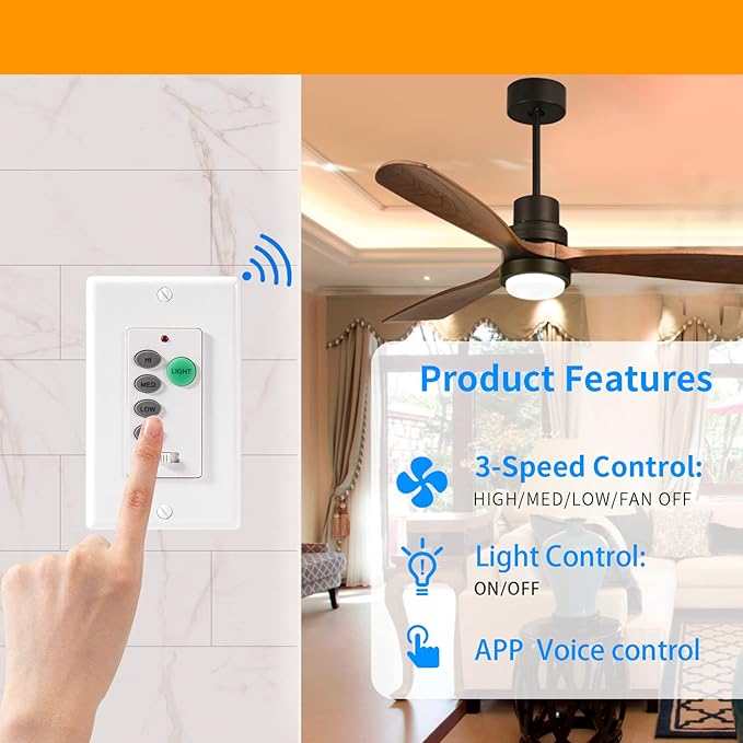 Humpptom Ceiling Fan Remote Control and Receiver Kit, Replacement - Image 2
