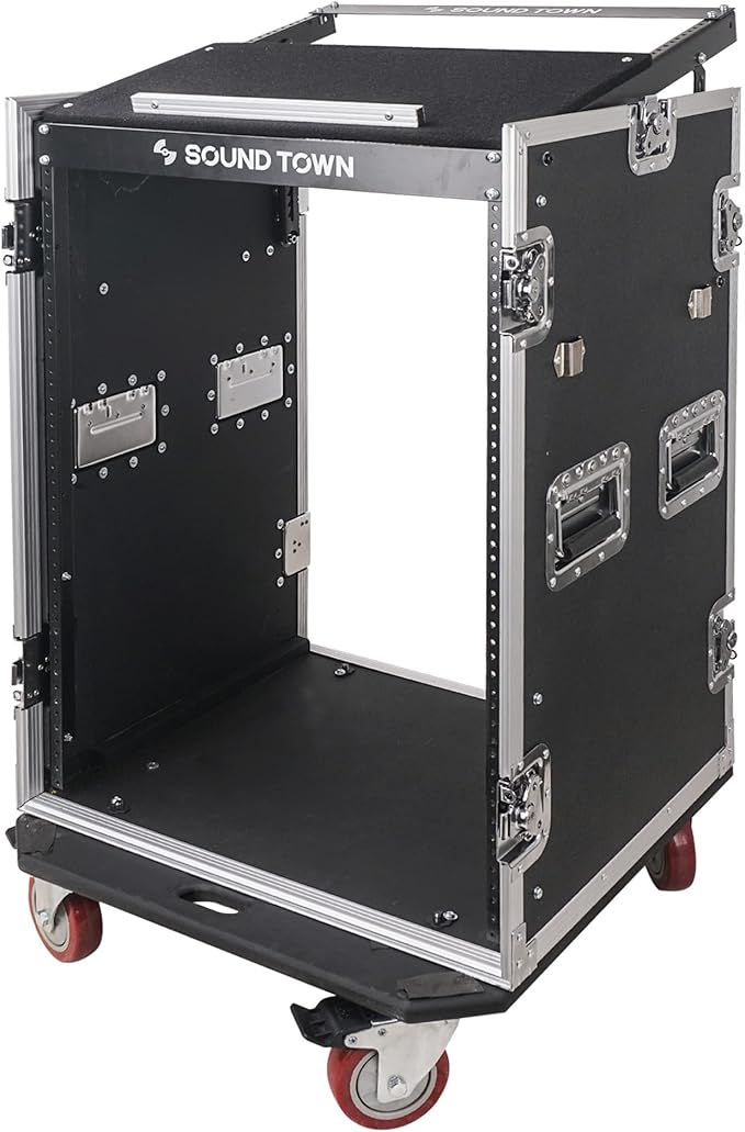 Sound Town Heavy-Duty 1/2" Plywood 16U PA DJ Rack/Road ATA Case - Image 3