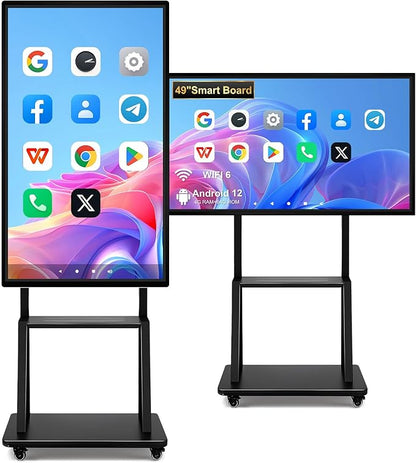 49" Smart Board, 8+64GB Electronic Whiteboard, Touchscreen Digital Whiteboard by OmninexHub