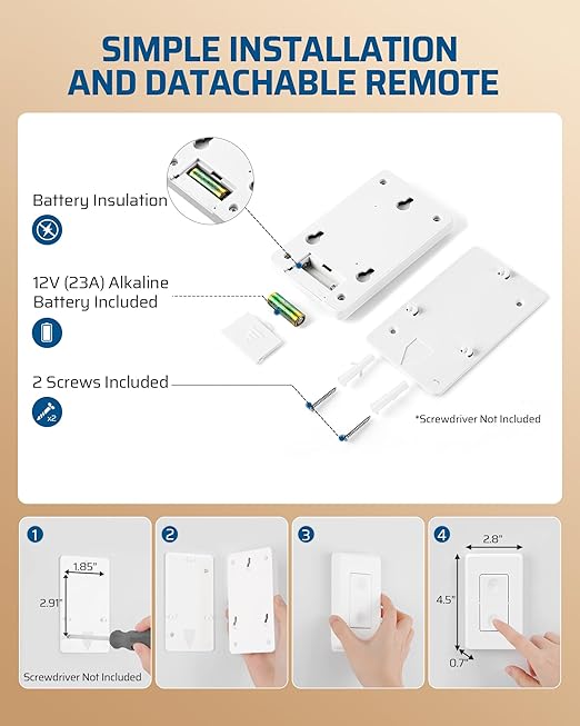 DEWENWILS Wireless Remote Wall Switch and Outlet, Plug in Remote Control Outlet - Image 6