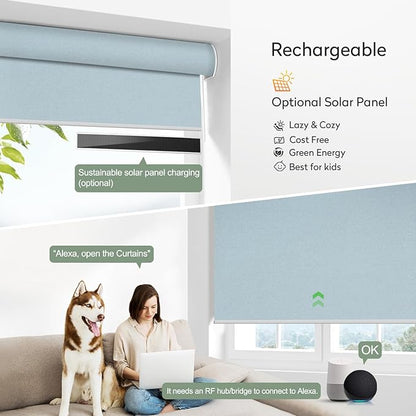 ZSHINE Motorized Blackout Window Blinds Customize Width Remote Control - Image 4