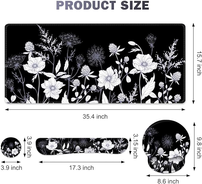 Gaming Mouse Pad, Large Desk Mat, Cute Desk Pad Protector, 4in1 XXL Mousepad + - Image 5