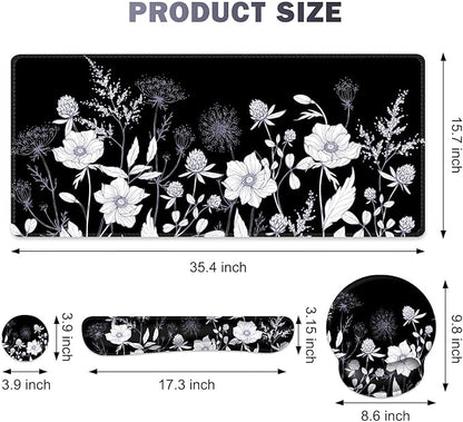 Gaming Mouse Pad, Large Desk Mat, Cute Desk Pad Protector, 4in1 XXL Mousepad + - Image 5
