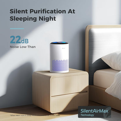 aroeve air purifiers for bedroom with sleep mode, close-up detail
