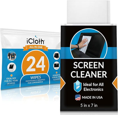 Screen Cleaner Wipes by iCloth – Individually Wrapped – Travel Size – by iCloth