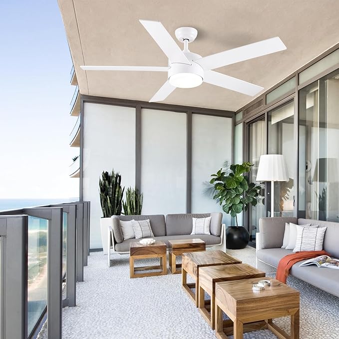 POCHFAN 52 inch White Ceiling Fans - Image 7