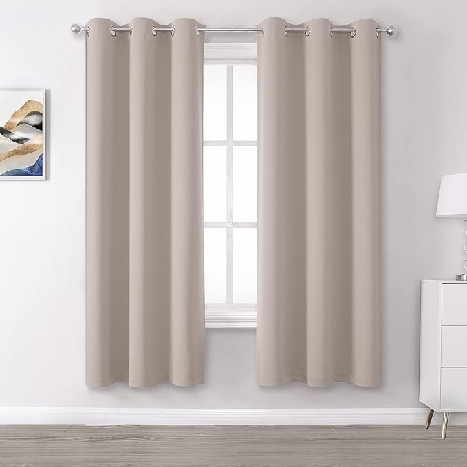 DUALIFE Light Brown Warm Taupe Curtains by DUALIFE