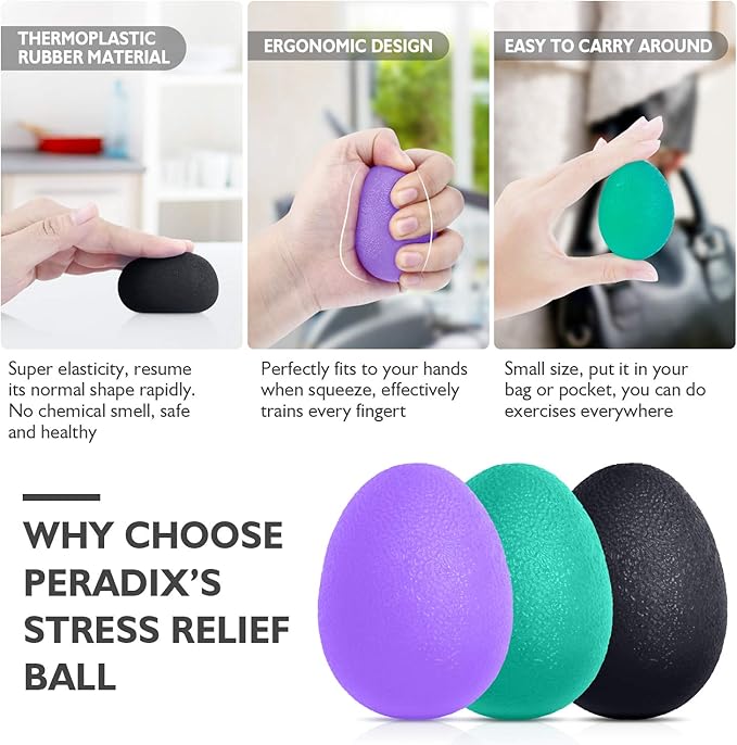 Peradix Hand Grip Strength Trainer, Stress Relief Ball, Wrist Rehab Therapy - Image 5