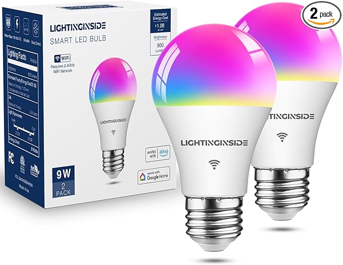 Lightinginside Smart Light Bulbs 60W Equivalent, WiFi Smart Bulb Compatible by Lightinginside