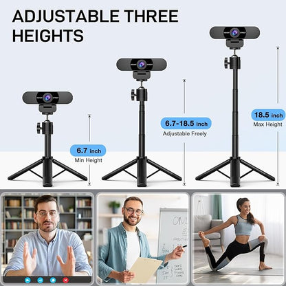 EMEET C960 Webcam with Tripod, 1080P Webcam with Microphone, Adjustable Height - Image 2