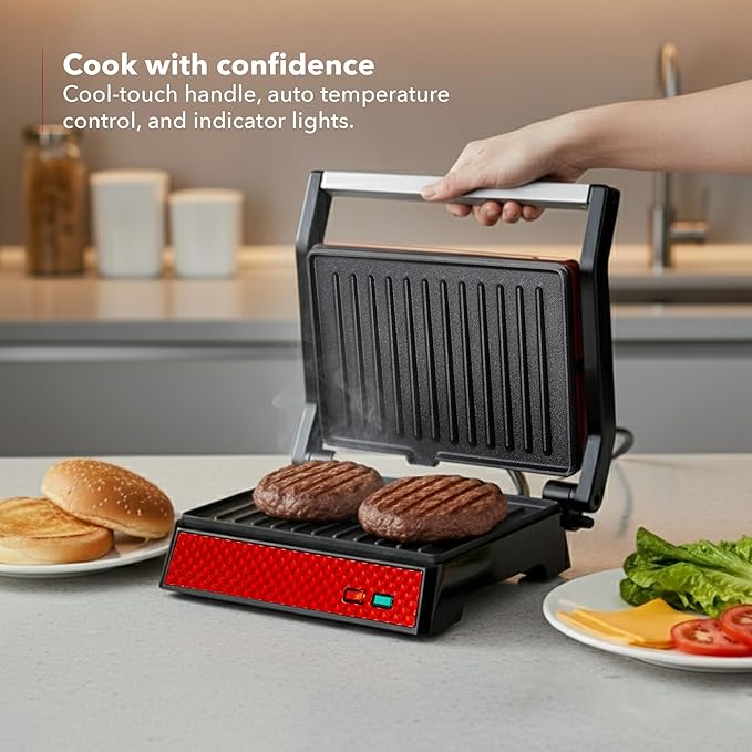OVENTE Electric Indoor Panini Press Grill and Sandwich Maker - Image 6