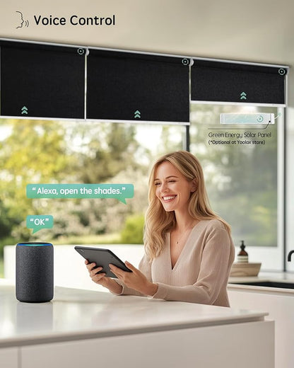Yoolax Motorized Blinds with Remote, Automatic Window Shades Work with Alexa - Image 2
