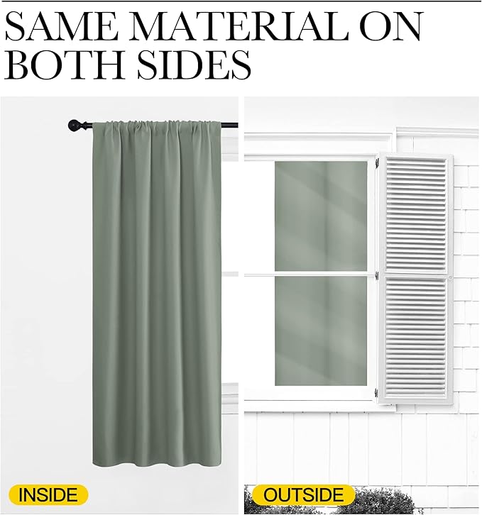 NICETOWN 2 Panels Blackout Curtains, Rod Pocket Thermal Insulated Drapes 84 - Image 7