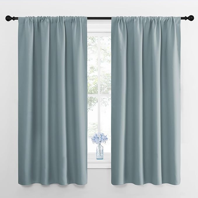 NICETOWN 2 Panels Blackout Curtains, Rod Pocket Thermal Insulated Curtains by NICETOWN