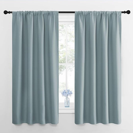 NICETOWN 2 Panels Blackout Curtains, Rod Pocket Thermal Insulated Curtains by NICETOWN