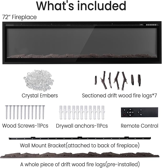 72” Smart Electric Fireplace - Image 7
