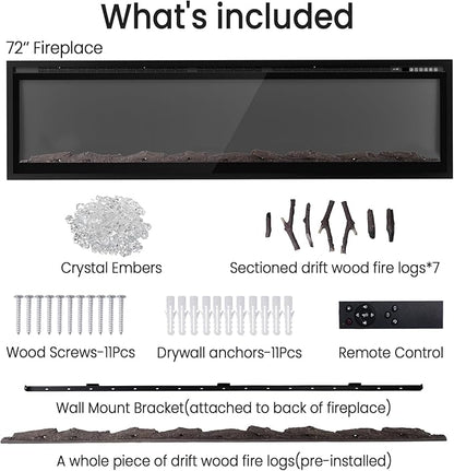 72” Smart Electric Fireplace - Image 7