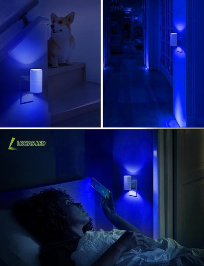 L LOHAS LED Night Light, 2 Pack Bluey Night Light, Plug into Wall, Calm Blue - Image 4