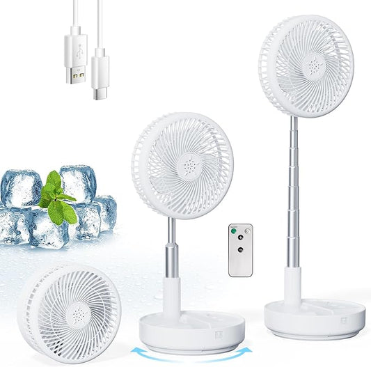 Primelove Portable Oscillating Rechargeable Fan, Battery Operated by Primelove